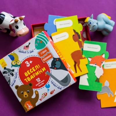 З'єднай половинки. Веселі тварини З'єднай половинки. Веселі тварини