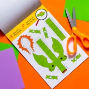 Виріж та наклей. Збери парк динозаврів